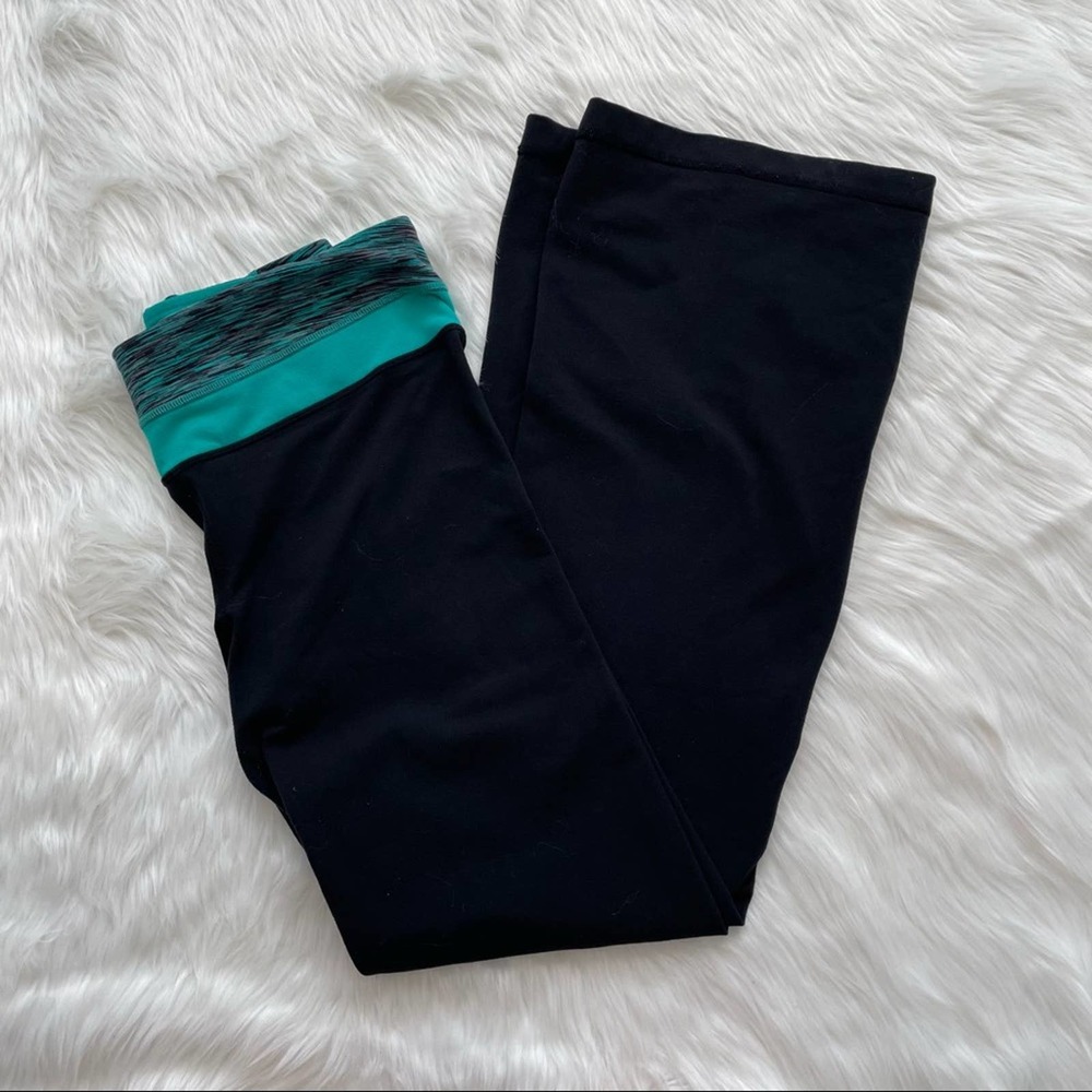 Lululemon Athletica Reversible Full Length Leggings Teal Black Size 6 - Picture 6 of 6